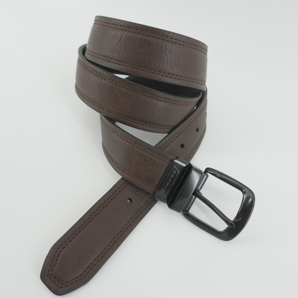 Dickies Reversible Belt Men 42-44 Brown Black Leather Swivel Buckle 11CO020016